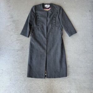 ports 1961 women's wool silk long coat gray minimalist designer size 0